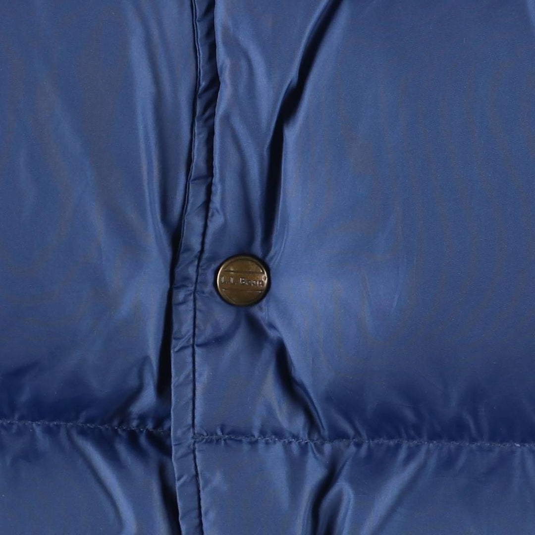 90s-00'S LLBean OUTDOORS Goose Down Vest, Men's Size L, Vintage Snap Button Detail Nylon blue type Vintage Second Hand