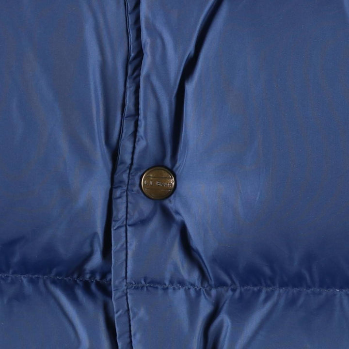 90s-00'S LLBean OUTDOORS Goose Down Vest, Men's Size L, Vintage Snap Button Detail Nylon blue type Vintage Second Hand