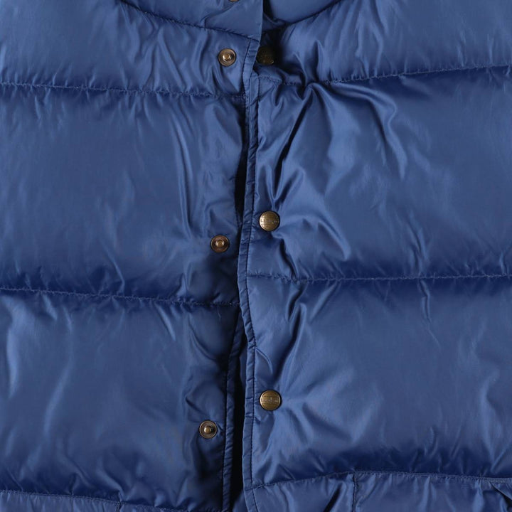 90s-00'S LLBean OUTDOORS Goose Down Vest, Men's Size L, Vintage Snap Button Detail Nylon blue type Vintage Second Hand