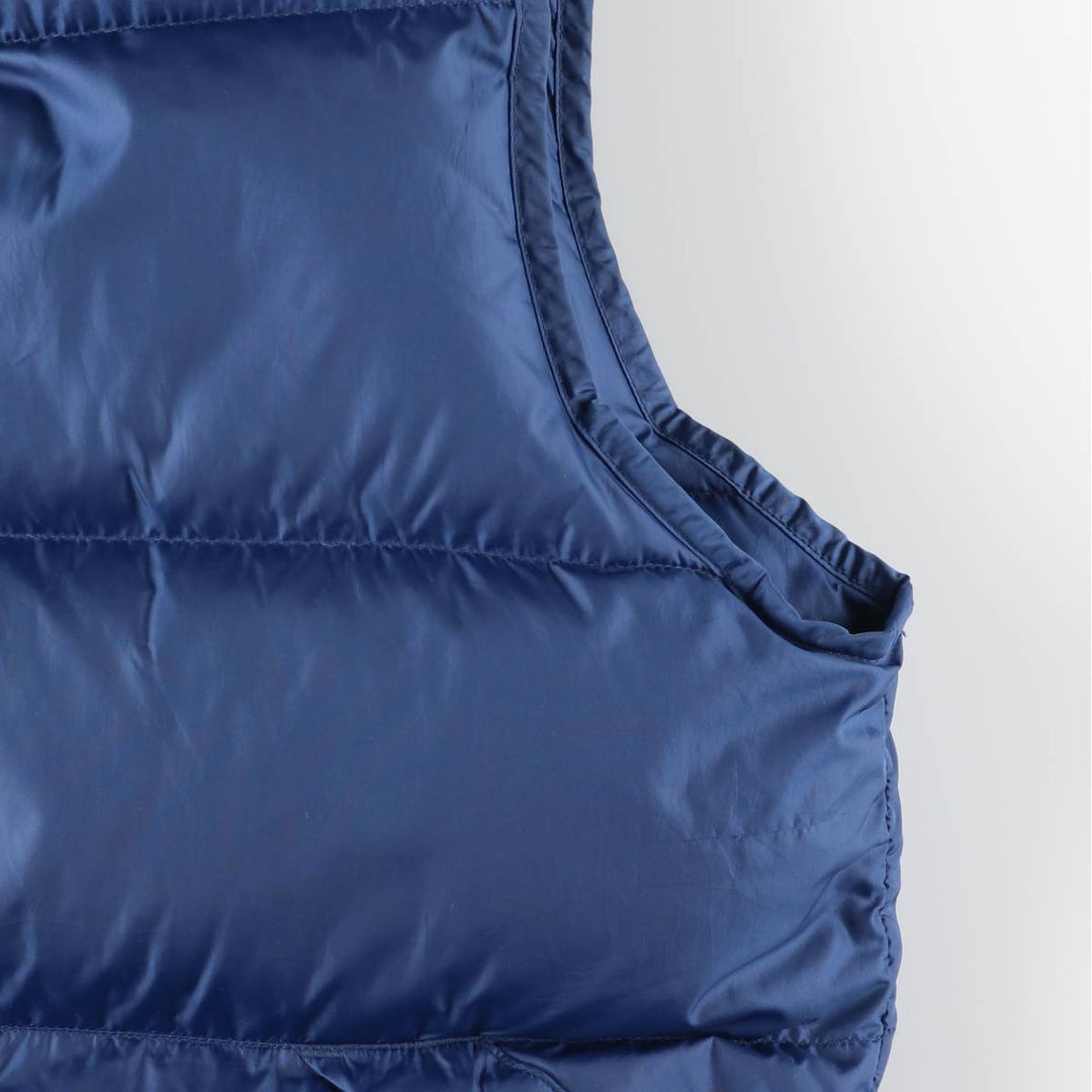 90s-00'S LLBean OUTDOORS Goose Down Vest, Men's Size L, Vintage Snap Button Detail Nylon blue type Vintage Second Hand