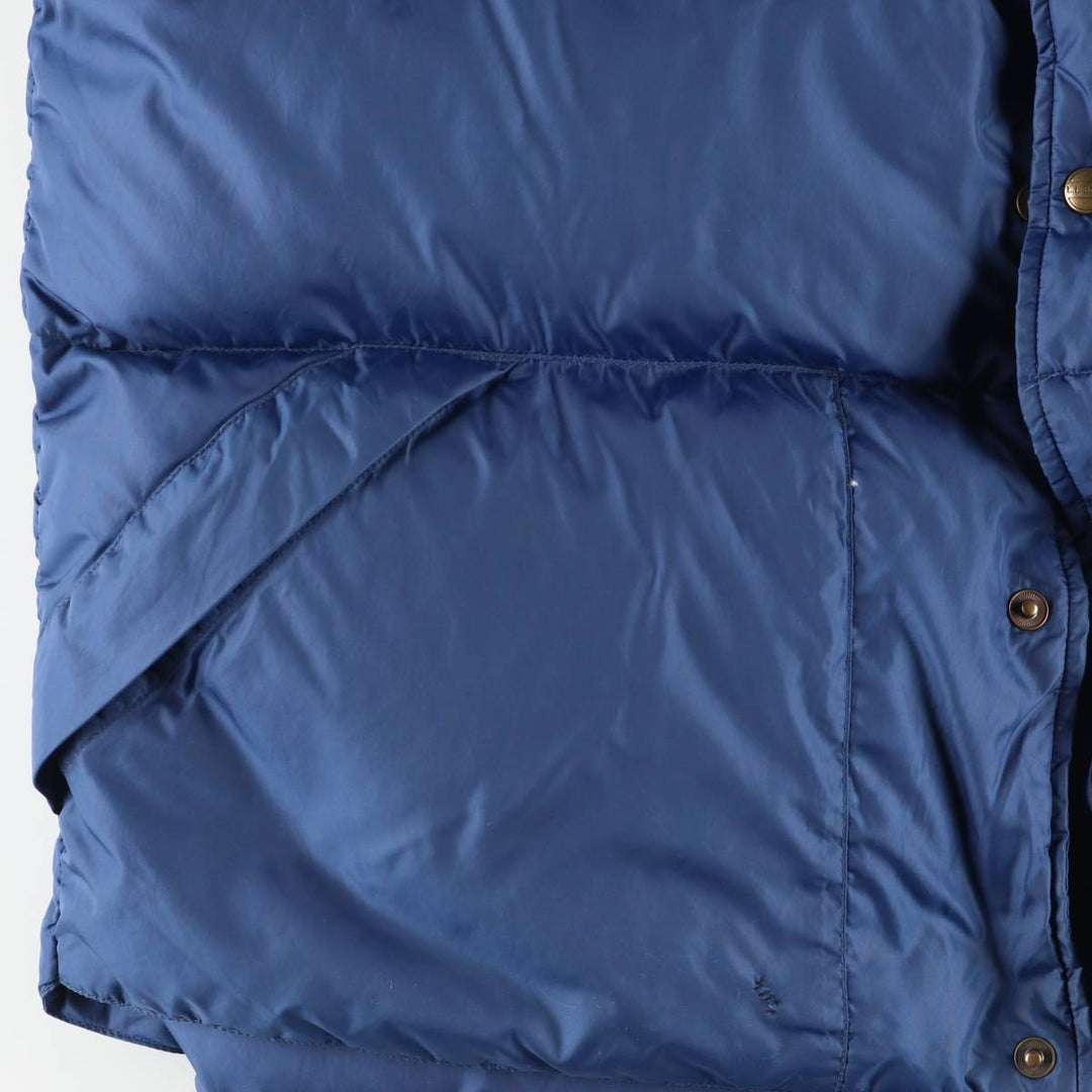 90s-00'S LLBean OUTDOORS Goose Down Vest, Men's Size L, Vintage Snap Button Detail Nylon blue type Vintage Second Hand