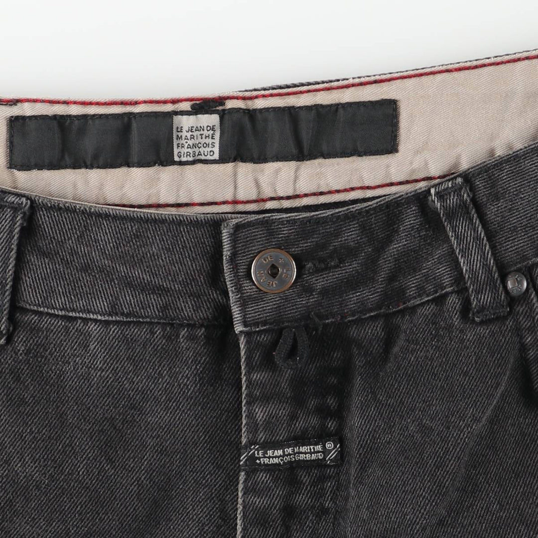 Marithe Francois Girbaud Men's Tapered Denim Pants in Black (Size W34) cotton black type Vintage Second Hand