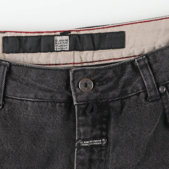 Marithe Francois Girbaud Men's Tapered Denim Pants in Black (Size W34) cotton black type Vintage Second Hand
