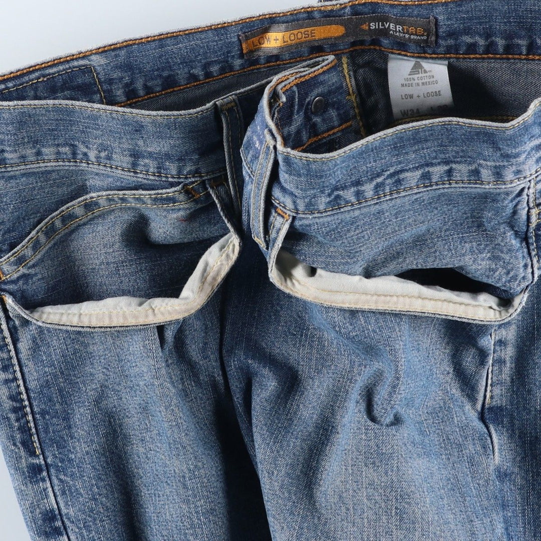 2000'S Levi's Silver Tab Low+Loose Straight Denim Pants, Men's Size W37 cotton blue type Vintage Second Hand