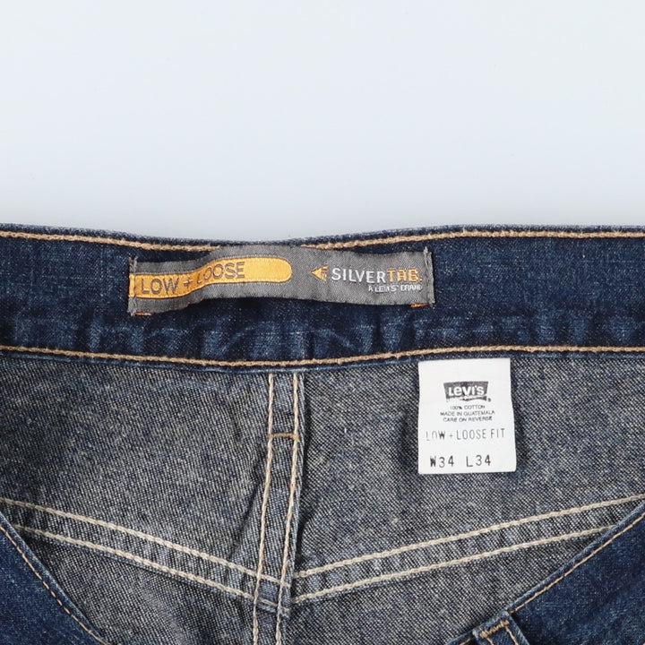 2000'S Levi's Silver Tab Low + Loose Fit Tapered Denim Pants, Men's Size 36 cotton navy blue type Vintage Second Hand