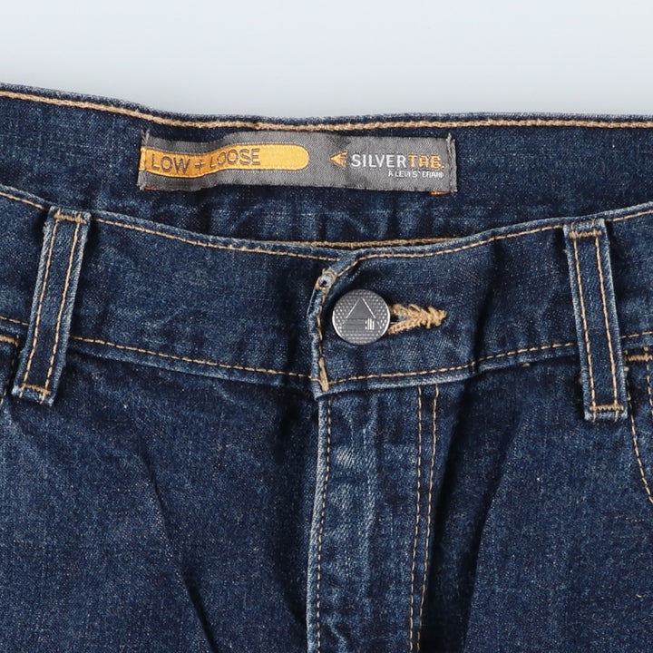 2000'S Levi's Silver Tab Low + Loose Fit Tapered Denim Pants, Men's Size 36 cotton navy blue type Vintage Second Hand