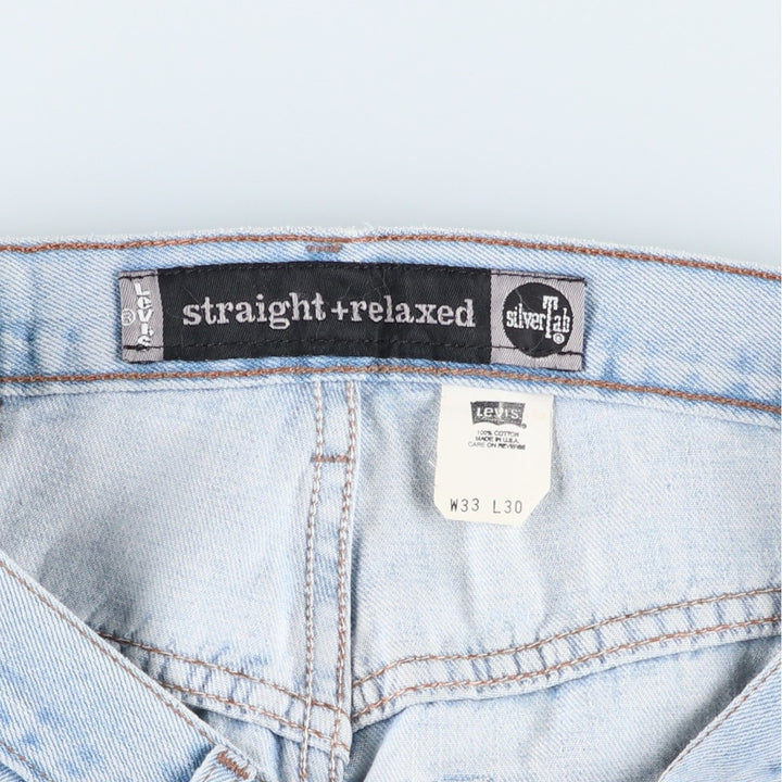 2000'S Levi's Silver Tab Straight+Relaxed Tapered Denim Pants, Made in USA, Men's Size 34 cotton blue type Vintage Second Hand