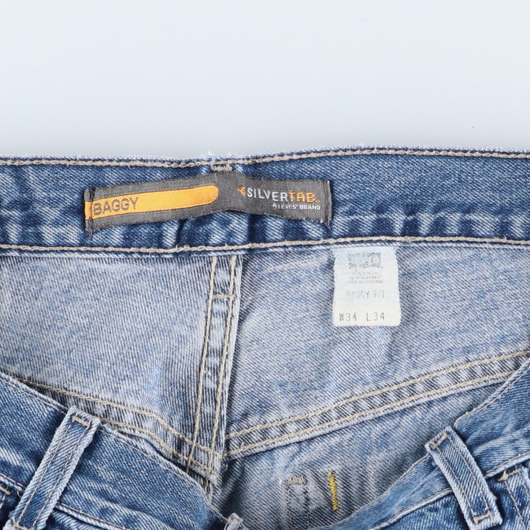 00'S Levi's SILVER TAB Silver Tab BAGGY FIT Tapered Denim Pants Men's W34 cotton blue type Vintage Second Hand