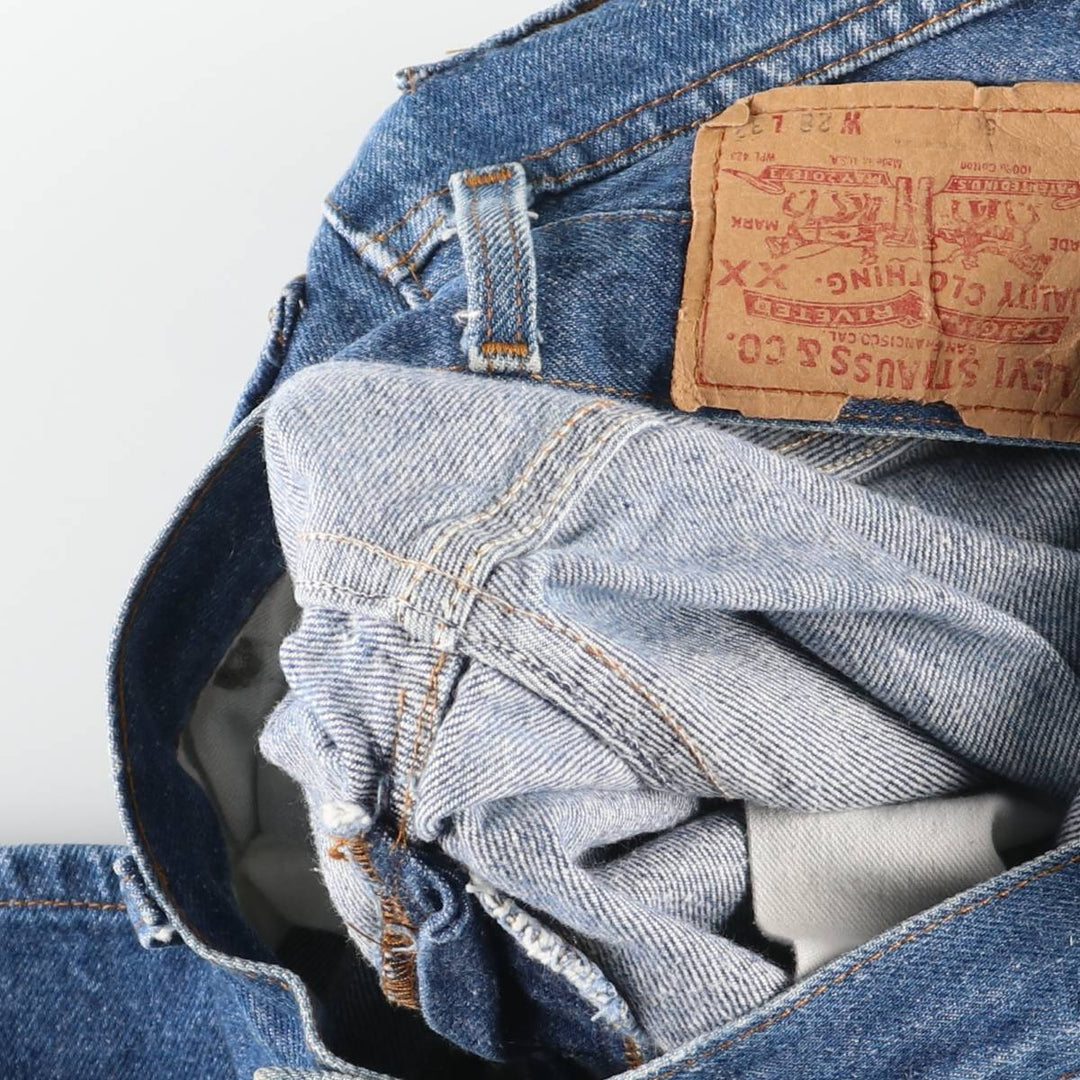 Vintage 1990'S Levi's 501 Straight Denim Pants, Made in USA, Women's Size M (W26) cotton blue type Vintage Second Hand