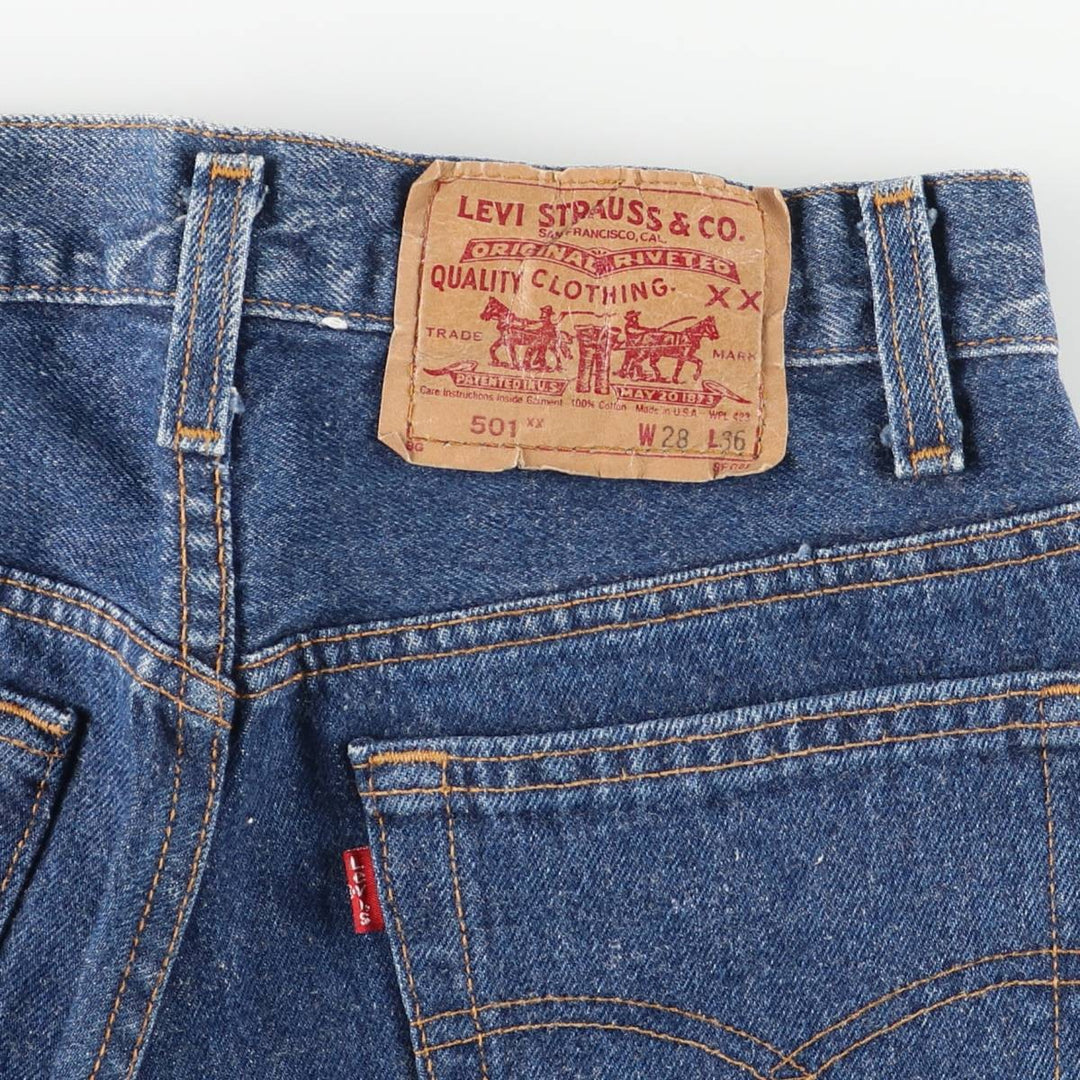 Vintage 1990'S Levi's 501-0000 Straight Denim Pants, Made in USA, Women's Size L (W27) cotton blue type Vintage Second Hand