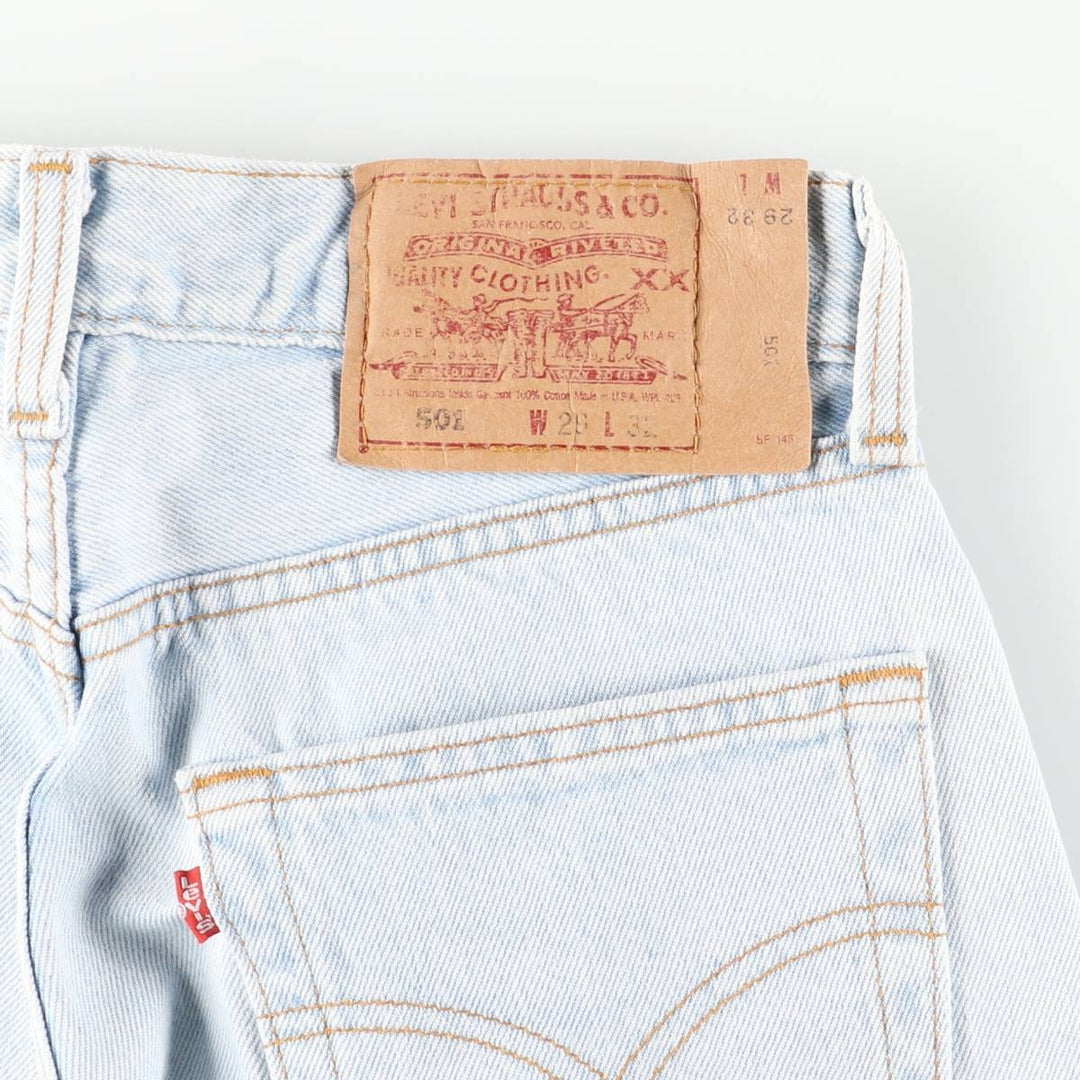 90'S Levi's 6501-0133 Straight-leg Denim Pants, Made in USA, Women's Size L (W28), Vintage cotton Blue type light blue Vintage Second Hand
