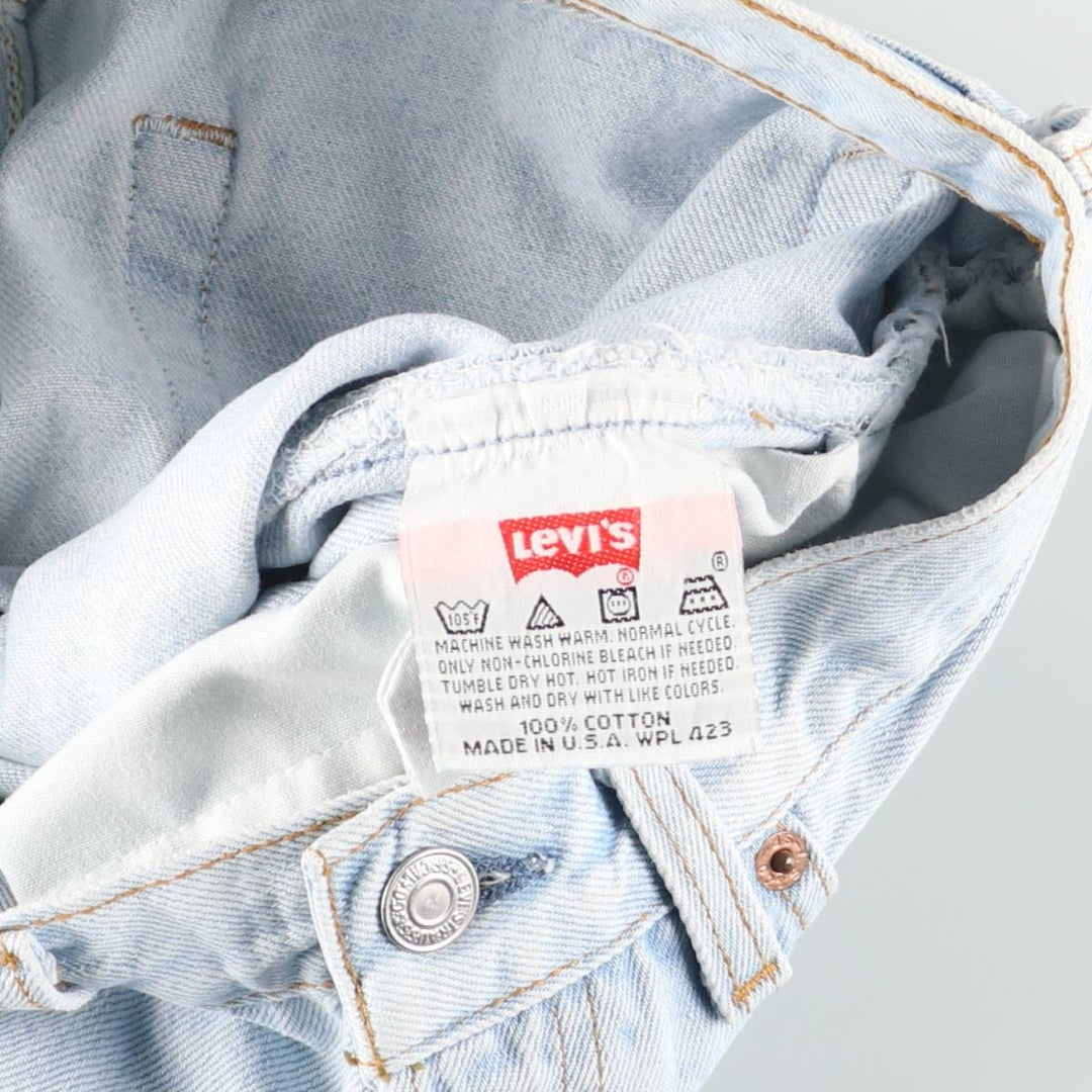 90'S Levi's 6501-0133 Straight-leg Denim Pants, Made in USA, Women's Size L (W28), Vintage cotton Blue type light blue Vintage Second Hand