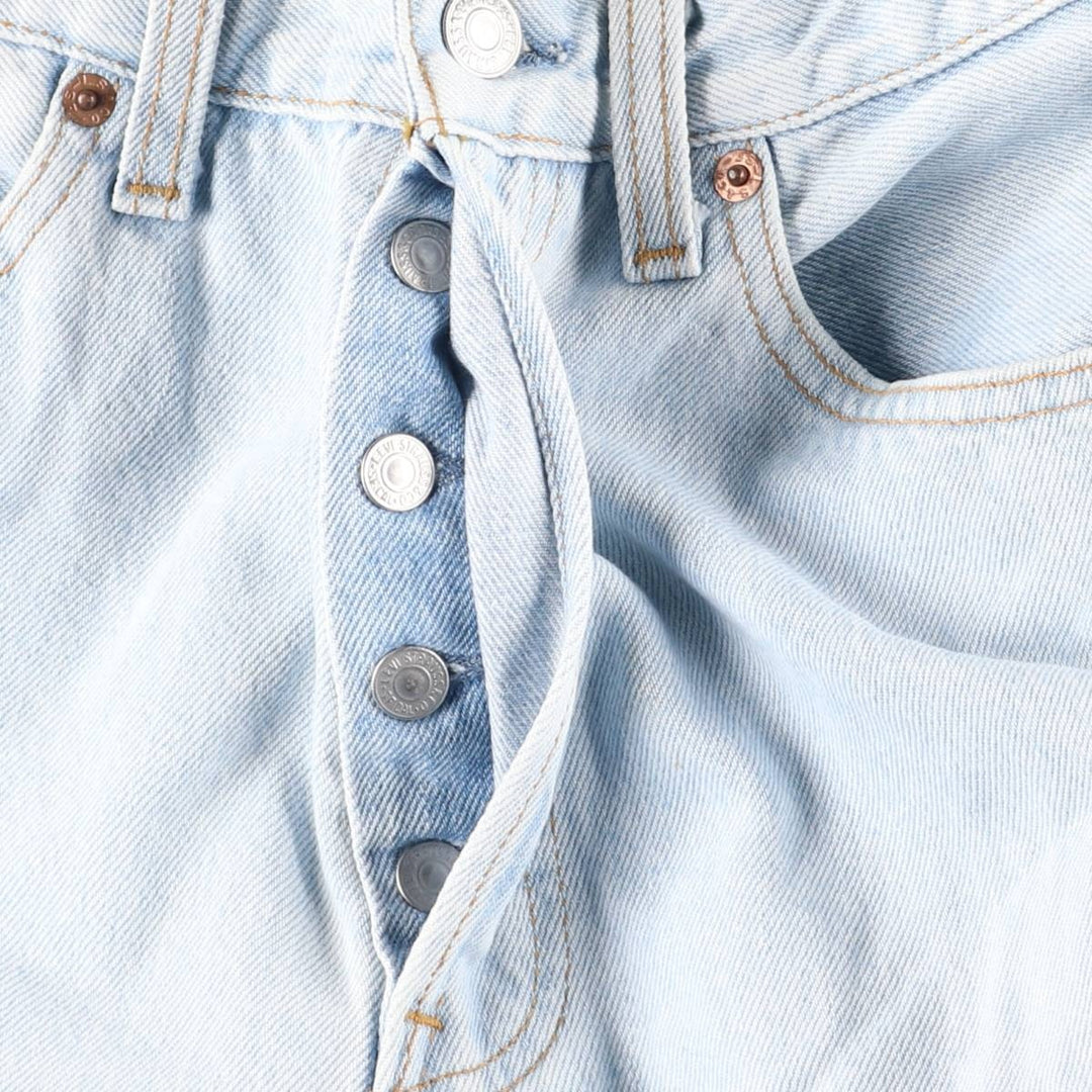 90'S Levi's 6501-0133 Straight-leg Denim Pants, Made in USA, Women's Size L (W28), Vintage cotton Blue type light blue Vintage Second Hand