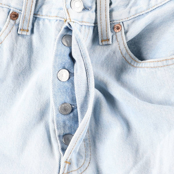 90'S Levi's 6501-0133 Straight-leg Denim Pants, Made in USA, Women's Size L (W28), Vintage cotton Blue type light blue Vintage Second Hand