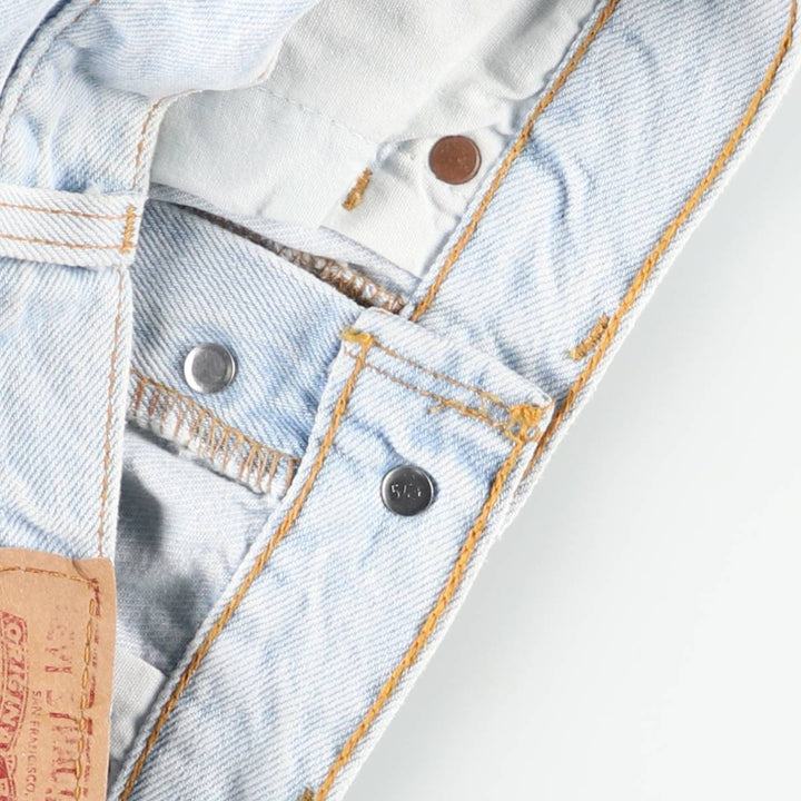 90'S Levi's 6501-0133 Straight-leg Denim Pants, Made in USA, Women's Size L (W28), Vintage cotton Blue type light blue Vintage Second Hand
