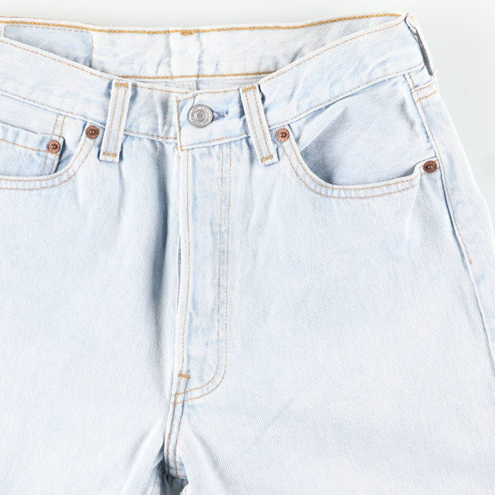 90'S Levi's 6501-0133 Straight-leg Denim Pants, Made in USA, Women's Size L (W28), Vintage cotton Blue type light blue Vintage Second Hand