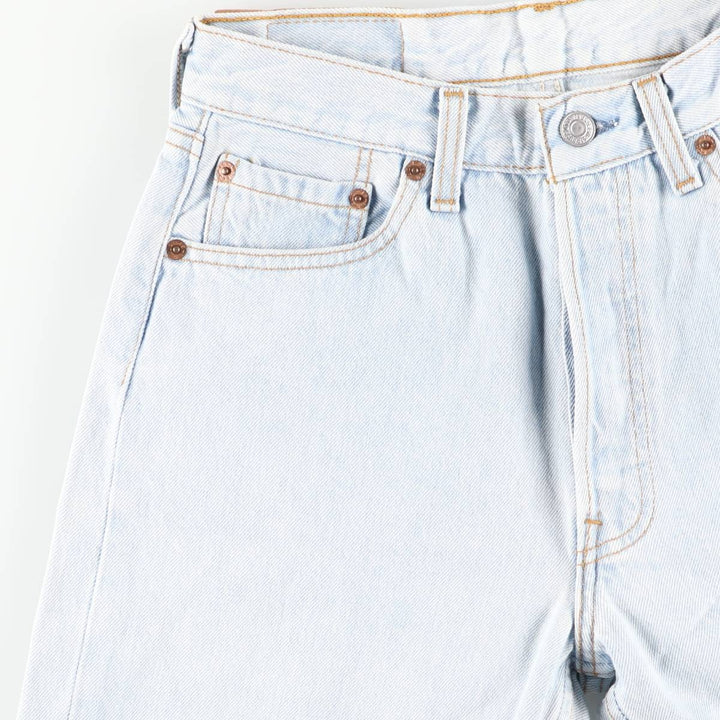 90'S Levi's 6501-0133 Straight-leg Denim Pants, Made in USA, Women's Size L (W28), Vintage cotton Blue type light blue Vintage Second Hand