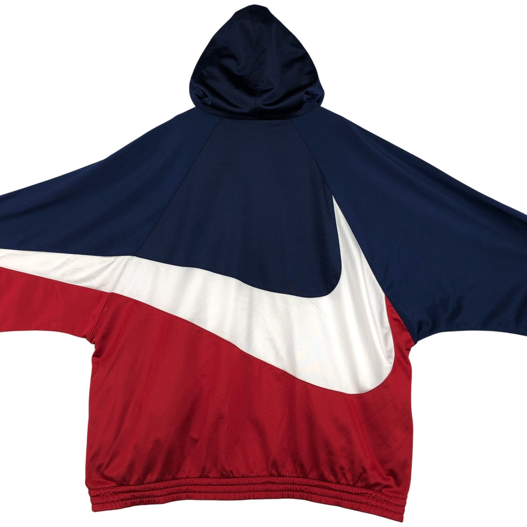 Vintage 90'S Nike large logo track jacket, size L, men's polyester navy blue type Vintage Second Hand