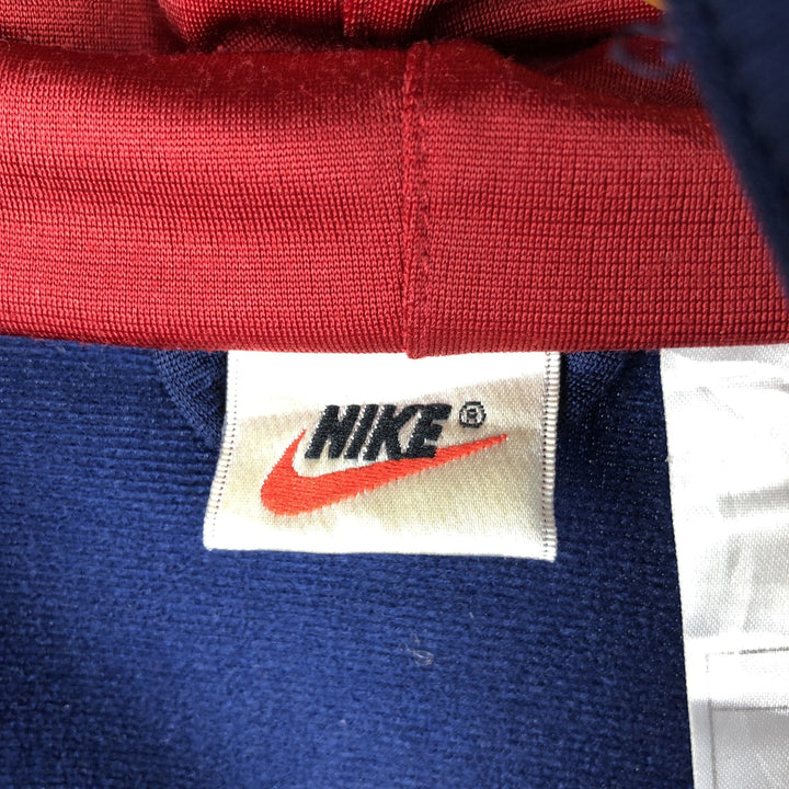 Vintage 90'S Nike large logo track jacket, size L, men's polyester navy blue type Vintage Second Hand