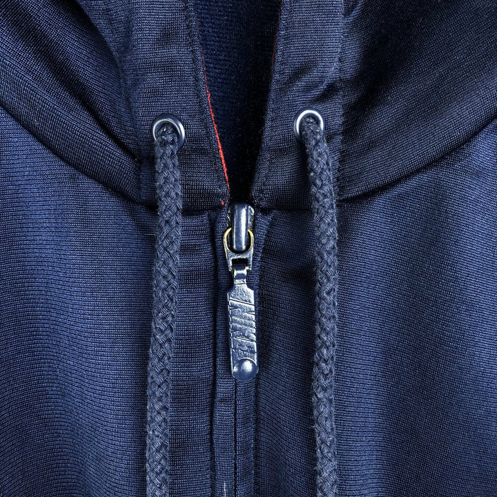 Vintage 90'S Nike large logo track jacket, size L, men's polyester navy blue type Vintage Second Hand