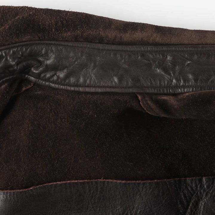 Suede leather jacket, men's size S unclear brown type Vintage Second Hand