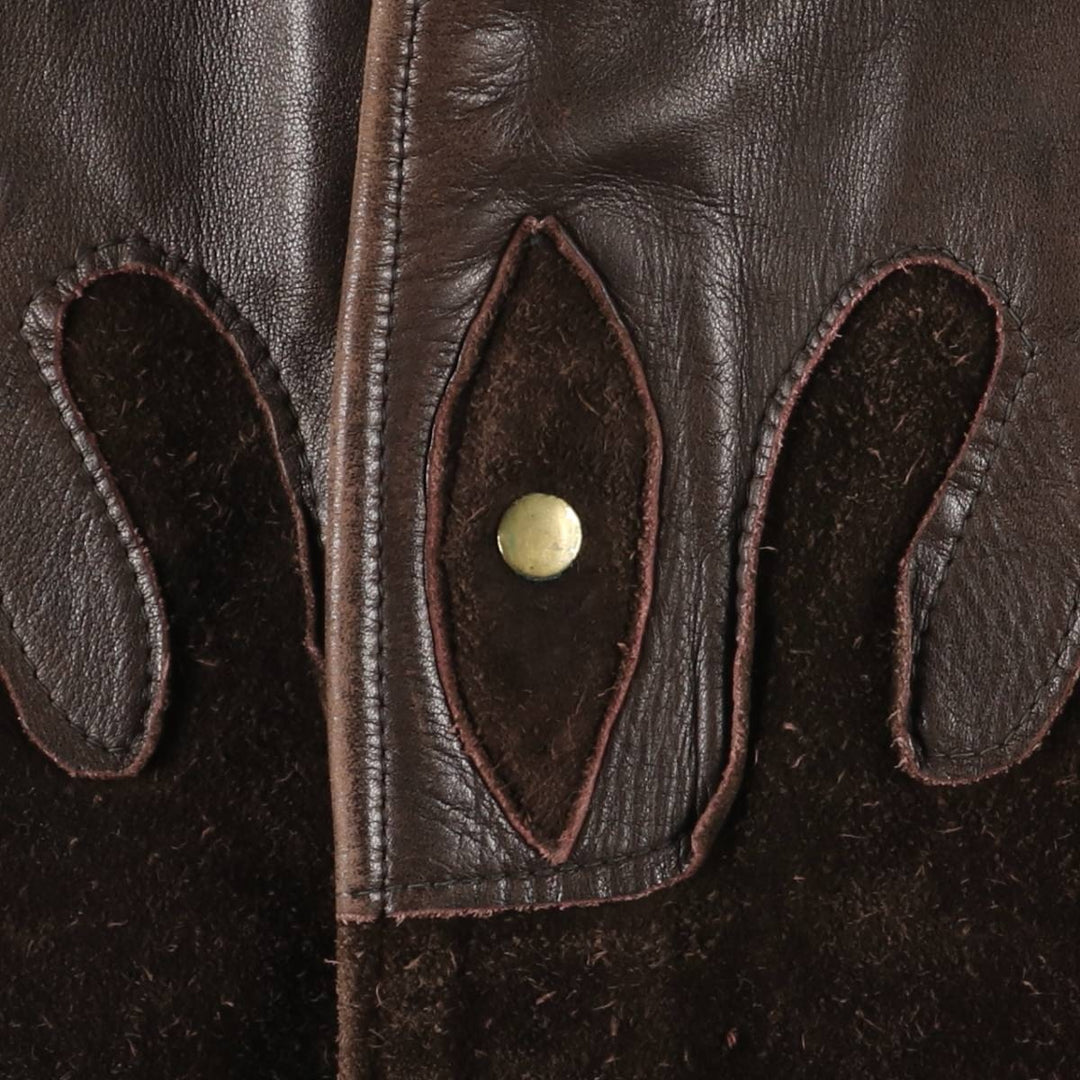 Suede leather jacket, men's size S unclear brown type Vintage Second Hand