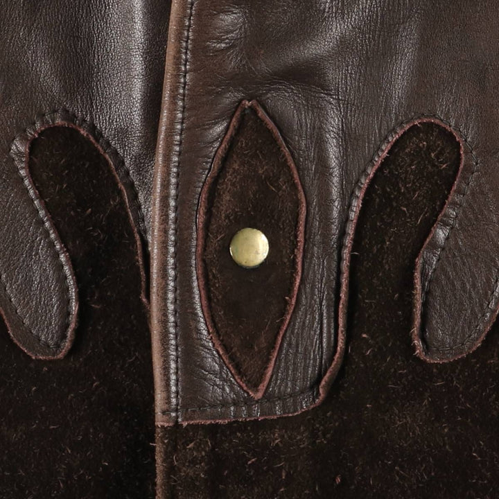 Suede leather jacket, men's size S unclear brown type Vintage Second Hand