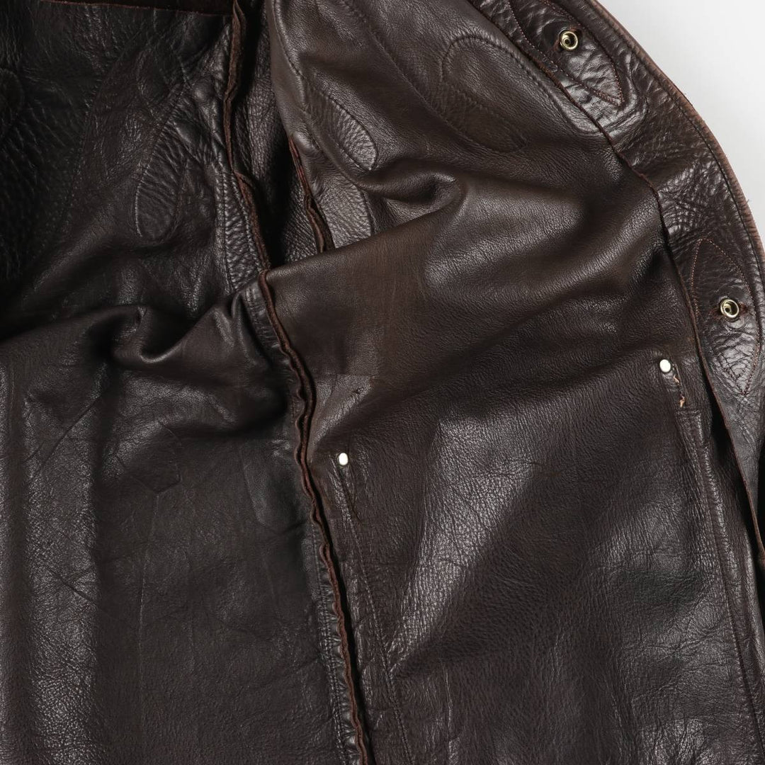 Suede leather jacket, men's size S unclear brown type Vintage Second Hand