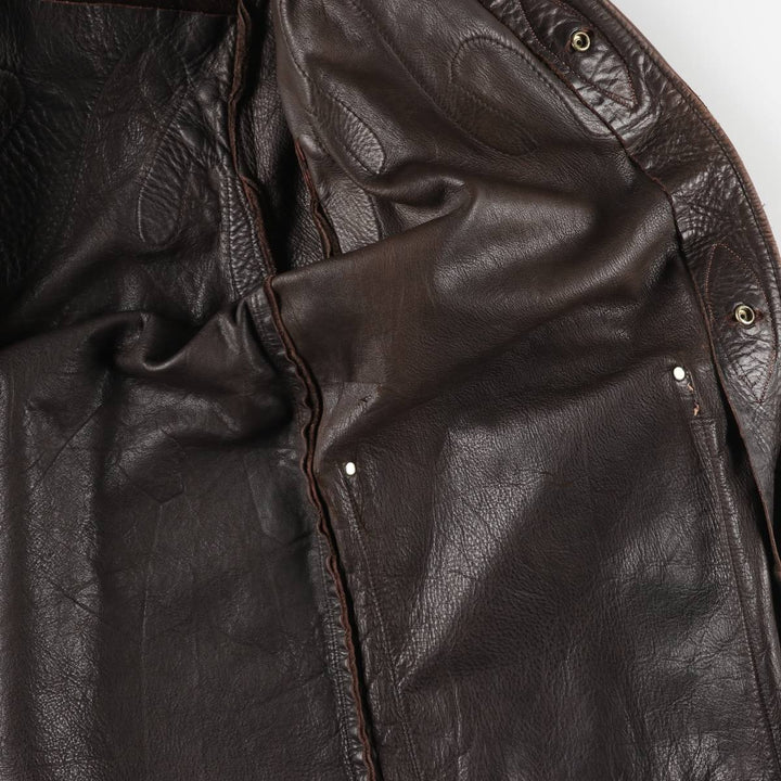 Suede leather jacket, men's size S unclear brown type Vintage Second Hand