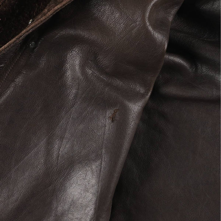 Suede leather jacket, men's size S unclear brown type Vintage Second Hand