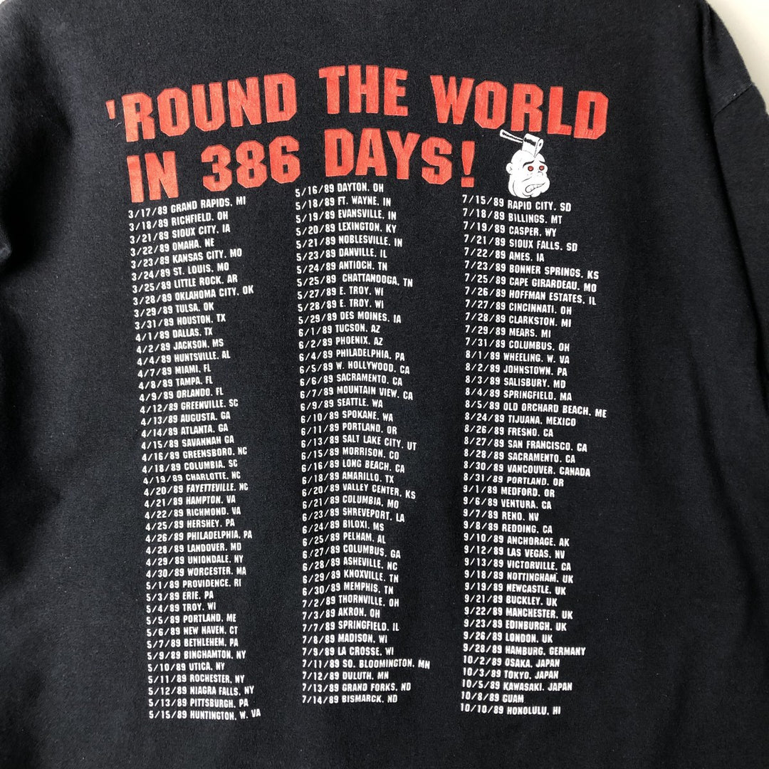 Vintage 90'S Stedman Bullet Boys On Tour '88-'89 Tour Band T-Shirt, Made in USA, Men's Size XL cotton black type Vintage Second Hand