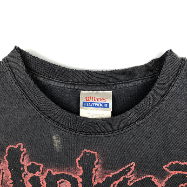 Hanes Heavyweight Slipknot Band T-Shirt, Men's Size Large cotton black type Vintage Second Hand
