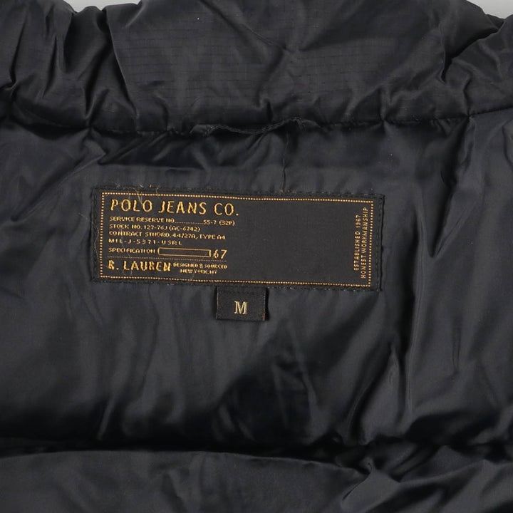 2000'S Ralph Lauren Polo Jeans Company Down Jacket, Men's Size Medium Nylon black type Vintage Second Hand