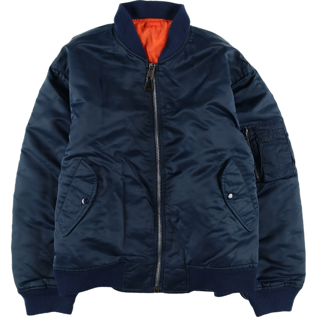 Civilian Alpha MA-1 type padded military flight jacket, men's XL size polyamide navy blue type Vintage Second Hand