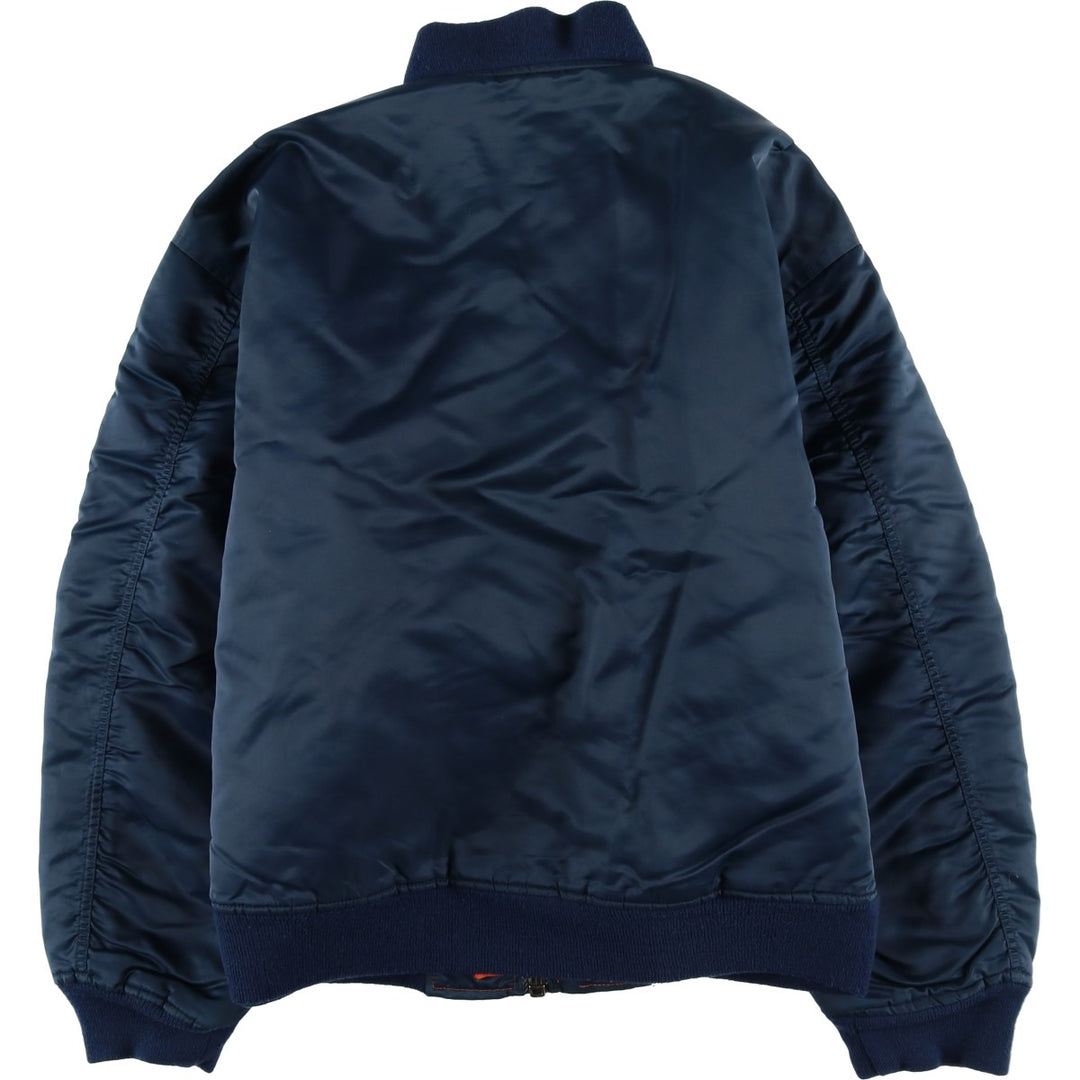 Civilian Alpha MA-1 type padded military flight jacket, men's XL size polyamide navy blue type Vintage Second Hand