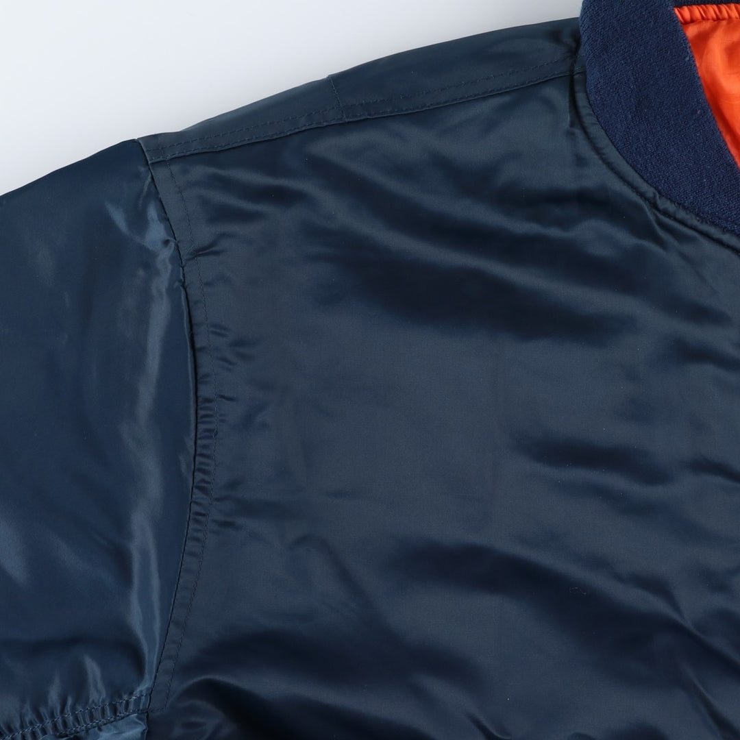 Civilian Alpha MA-1 type padded military flight jacket, men's XL size polyamide navy blue type Vintage Second Hand