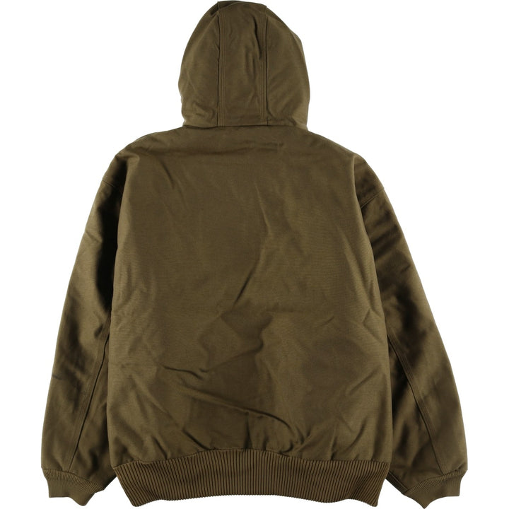 2000'S Carhartt Active Jacket, Padded Hooded Work Jacket, Men's XXL Nylon brown type Vintage Second Hand