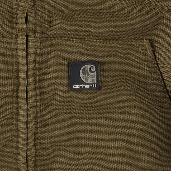2000'S Carhartt Active Jacket, Padded Hooded Work Jacket, Men's XXL Nylon brown type Vintage Second Hand