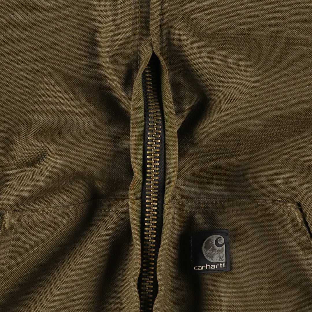 2000'S Carhartt Active Jacket, Padded Hooded Work Jacket, Men's XXL Nylon brown type Vintage Second Hand