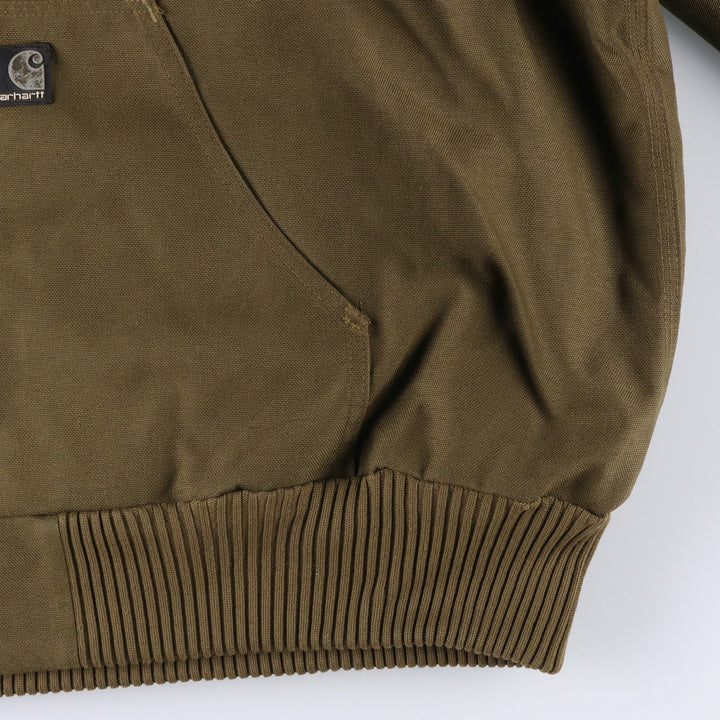 2000'S Carhartt Active Jacket, Padded Hooded Work Jacket, Men's XXL Nylon brown type Vintage Second Hand