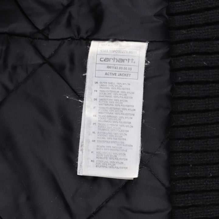 Carhartt Active Jacket, Hooded, Padded Work Jacket, Men's Size L Nylon black type Vintage Second Hand