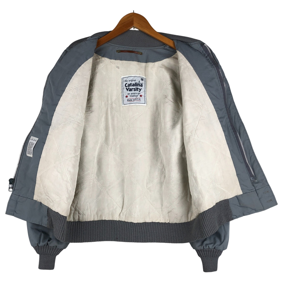 1980'S Catalina Varsity Derby Jacket, Cup Shoulder, Made in USA, Men's Size L unclear gray type Vintage Second Hand