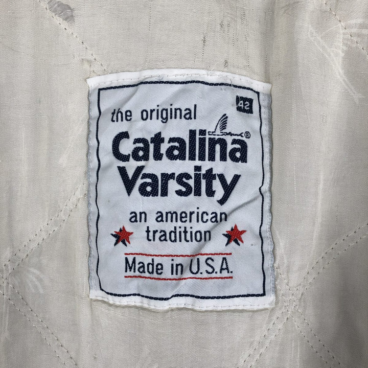 1980'S Catalina Varsity Derby Jacket, Cup Shoulder, Made in USA, Men's Size L unclear gray type Vintage Second Hand