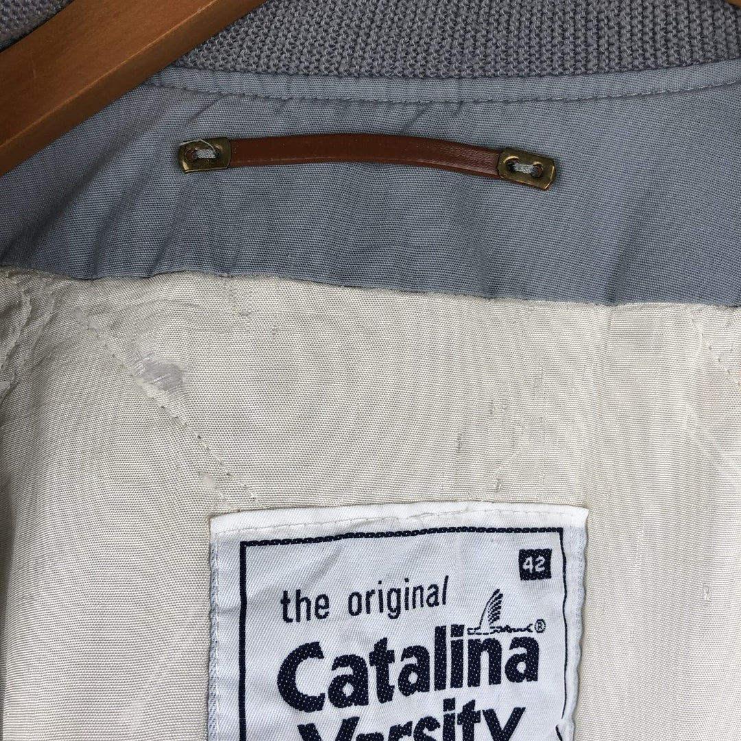 1980'S Catalina Varsity Derby Jacket, Cup Shoulder, Made in USA, Men's Size L unclear gray type Vintage Second Hand