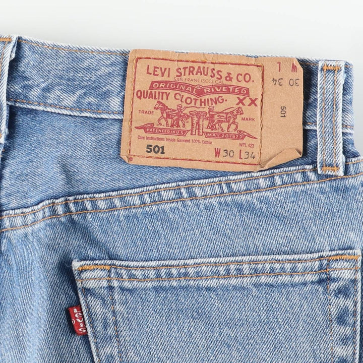 90'S Levi's 501-0114 Straight Denim Pants, Made in USA, Men's, Size W30, Vintage cotton blue type Vintage Second Hand