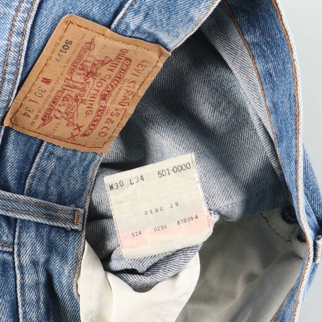 90'S Levi's 501-0000 Straight Denim Pants Made in USA Women's L (w28) Vintage cotton blue type Vintage Second Hand