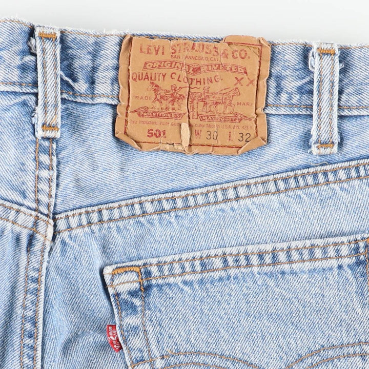 Vintage 90'S Levi's 501-0191 Straight Denim Pants, Made in USA, Women's Size L (W28) cotton blue type Vintage Second Hand