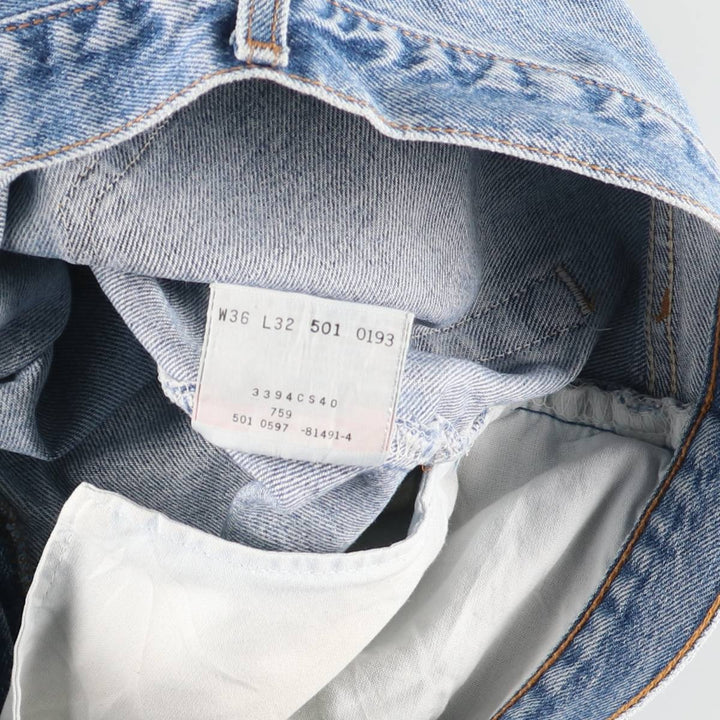 90'S Levi's 501-0193 Straight Denim Pants, Made in USA, Men's, Size 35, Vintage cotton blue type Vintage Second Hand