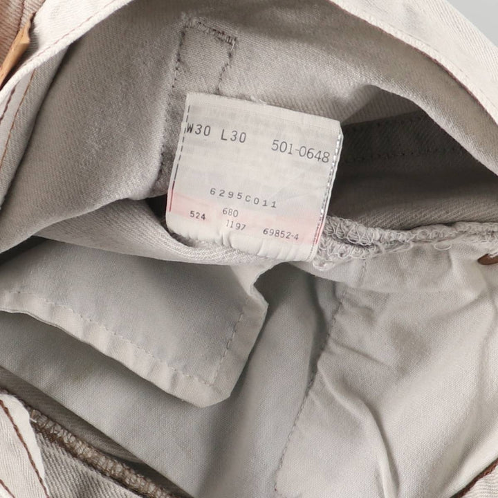 Vintage Levi's 501-0648 Straight Denim Pants, Made in USA, Women's Size L (W28) cotton gray type Vintage Second Hand
