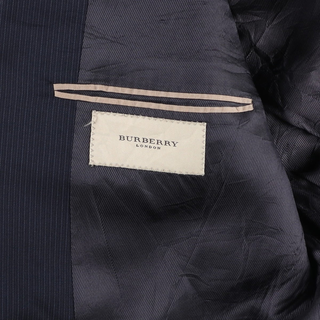 Burberry's BURBERRY LONDON Striped Wool Tailored Jacket, Made in USA, Men's Size XL wool navy blue type Vintage Second Hand